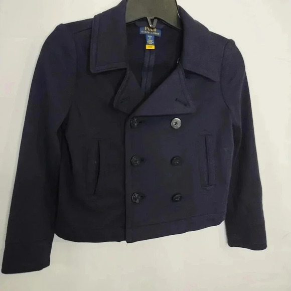 Ralph Lauren Polo Kids Unisex Blue Double Breast Jacket Nautical Style - Picture 1 of 4